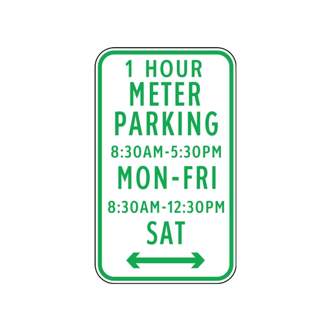 Time Restricted Parking, 1 Hour Meter (rectangular)