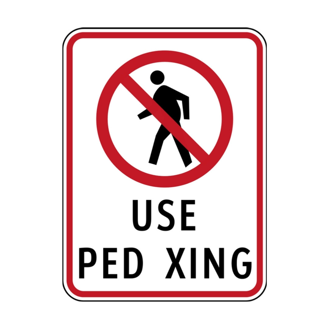 No Pedestrian Crossing (rectangular)