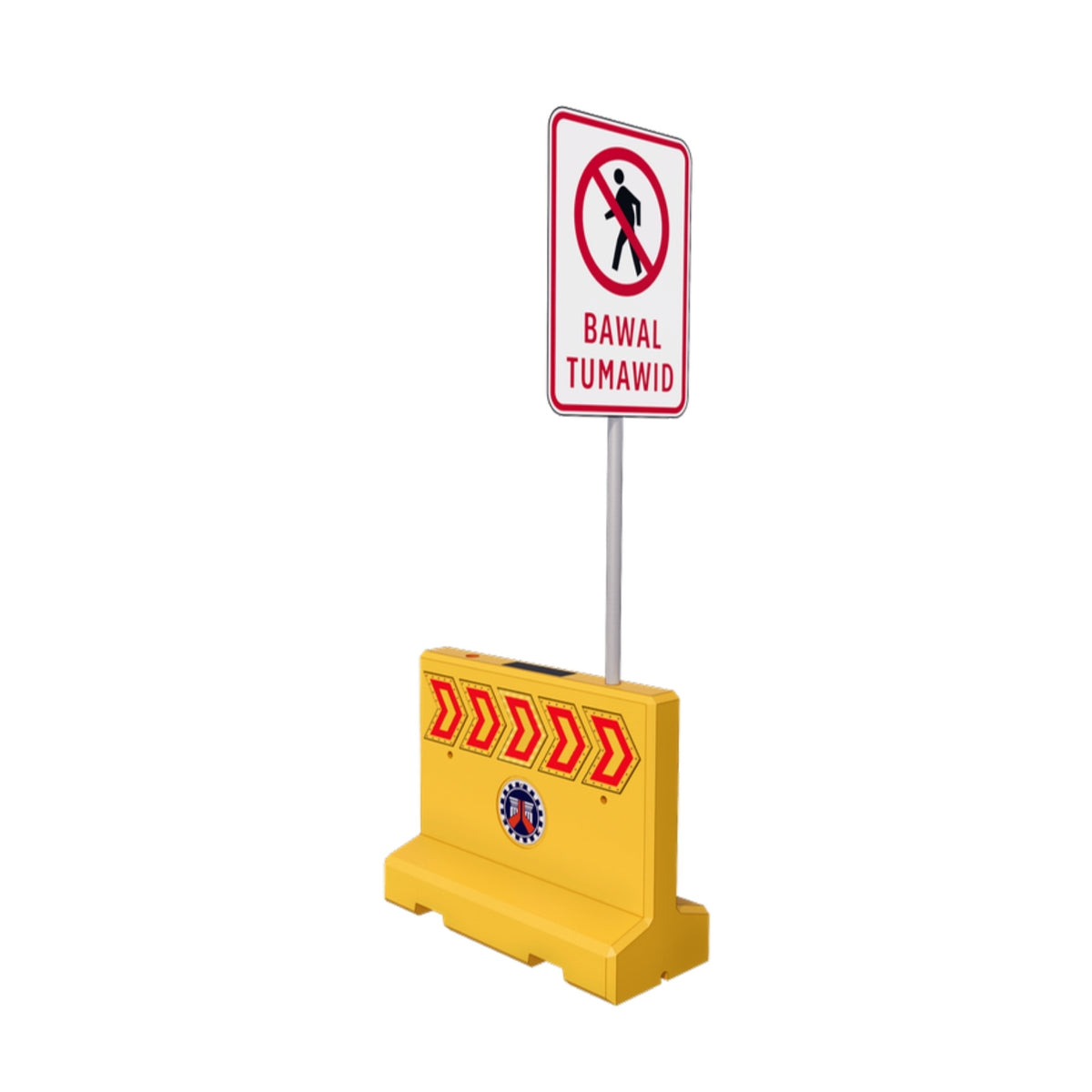 Smart Modular Illuminated Operable Concrete Barrier System + Sign (SMIOCBS+S)