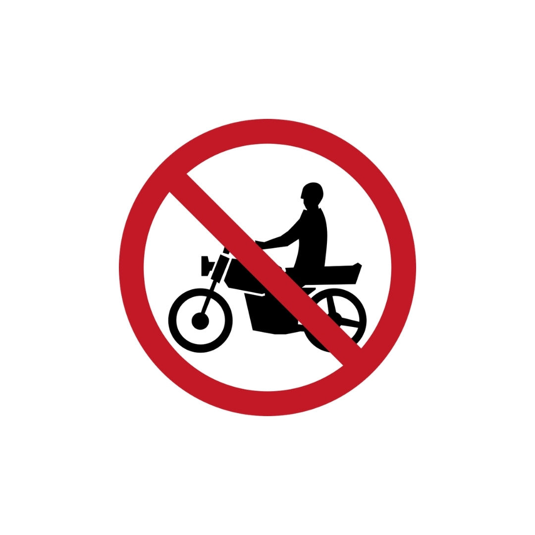 No Entry for Motorcycles (round)