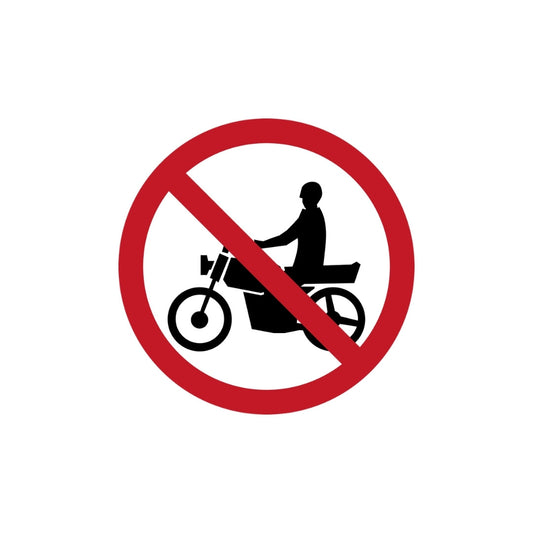 No Entry for Motorcycles (round)