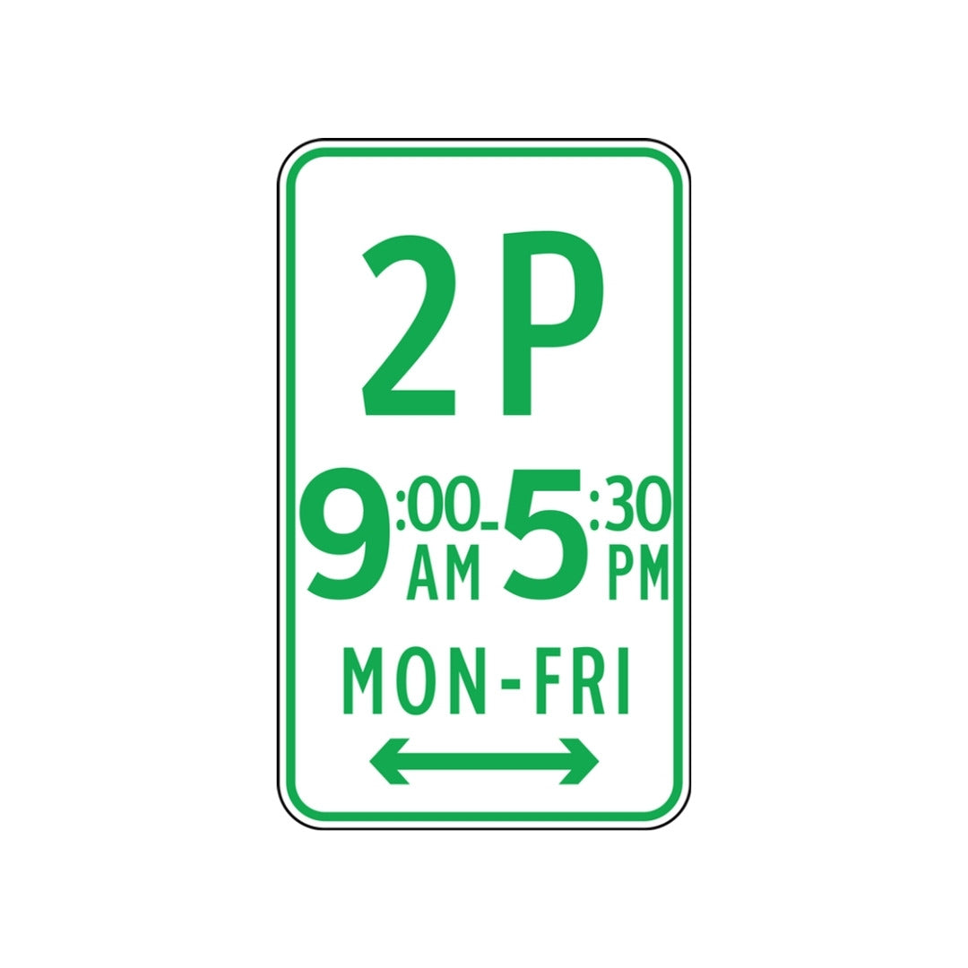 Time Restricted Parking, 2P (rectangular)