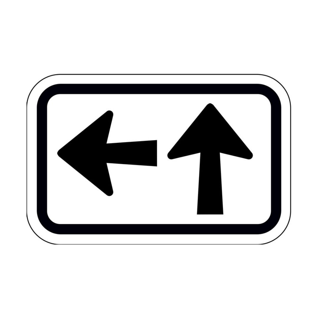 Route Marker Arrows Left and Straight Ahead