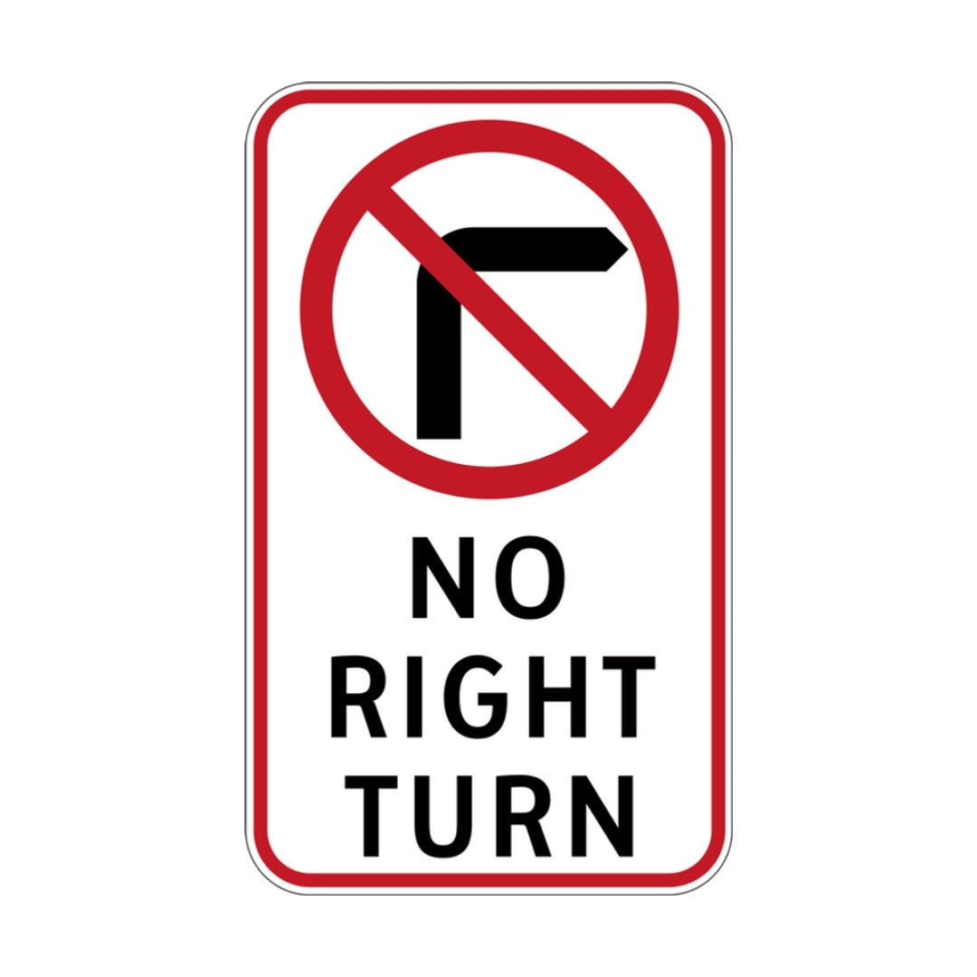 No Right Turn (rectangular)