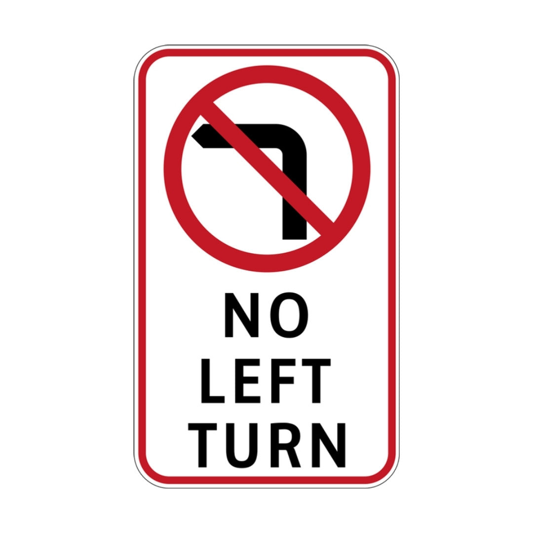 No Left Turn (rectangular)